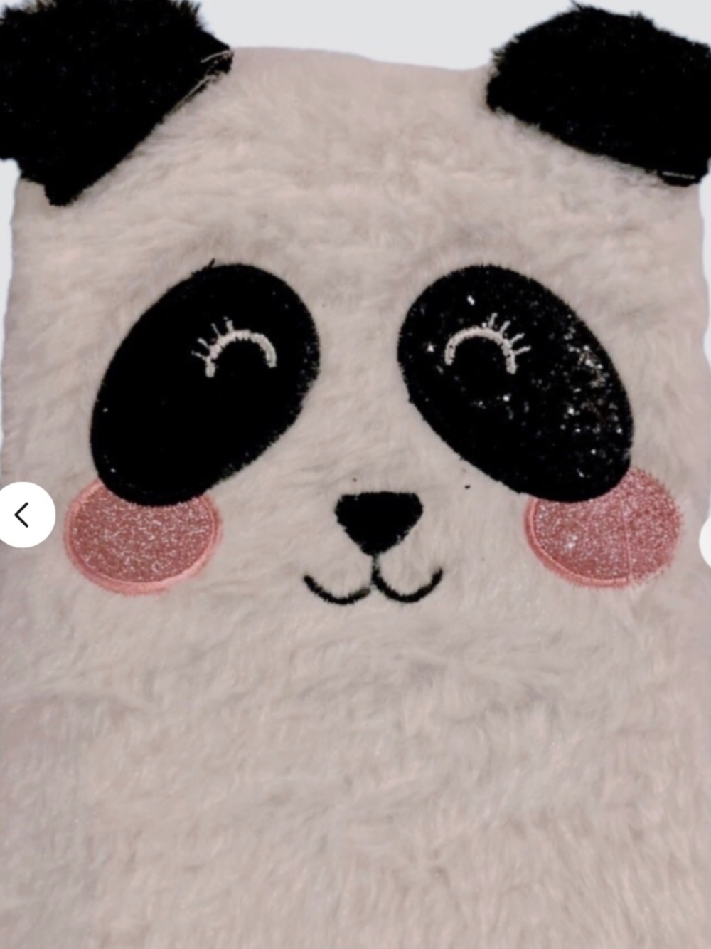 Old East Main Co Multicolored Panda Bear Face Plush Notebook (6" X 9" X 1")